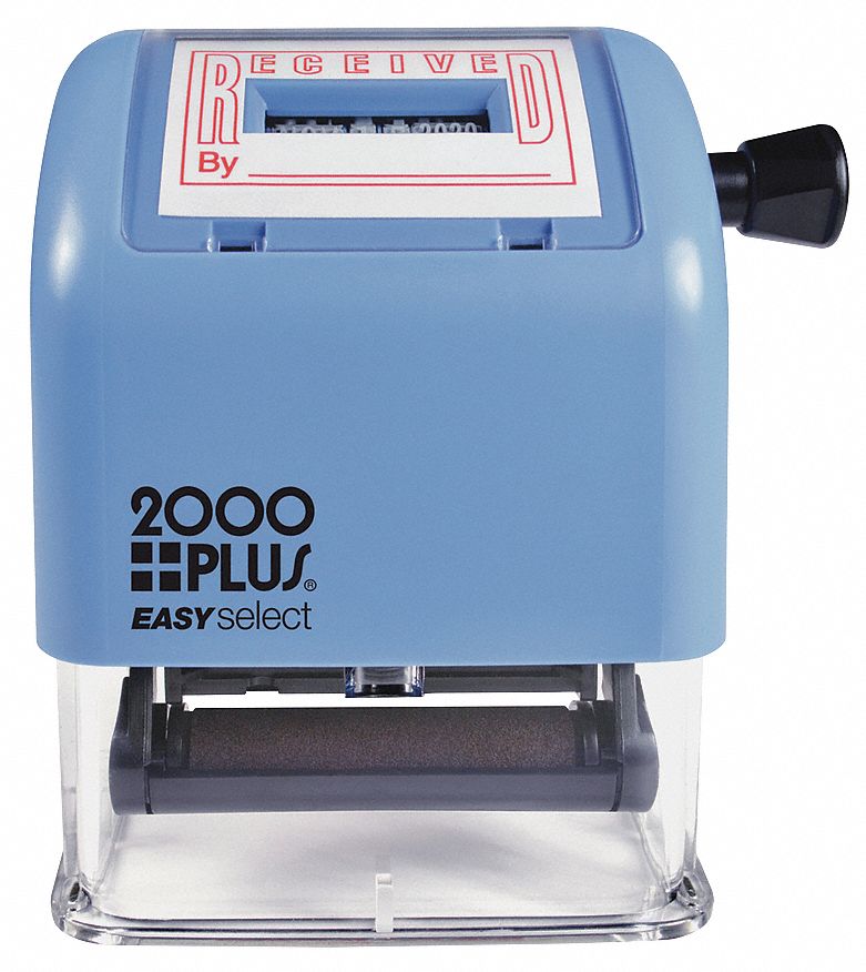 Predefined Single Message: RECEIVED, Red, Plastic, 1 13/16 in Imprint Area Ht, 1 in Imprint Area Wd