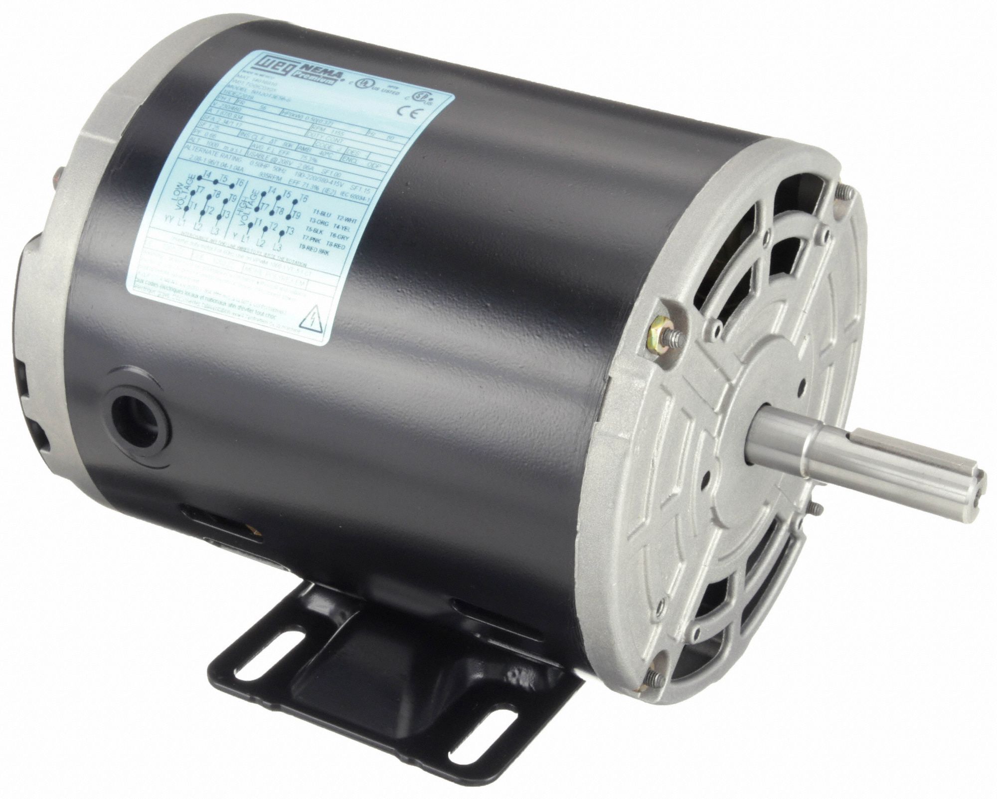 General Purpose Motor: Open Drip Proof, Rigid Base Mount, 1/2 HP, 1, 155 Nameplate RPM, 56 Frame