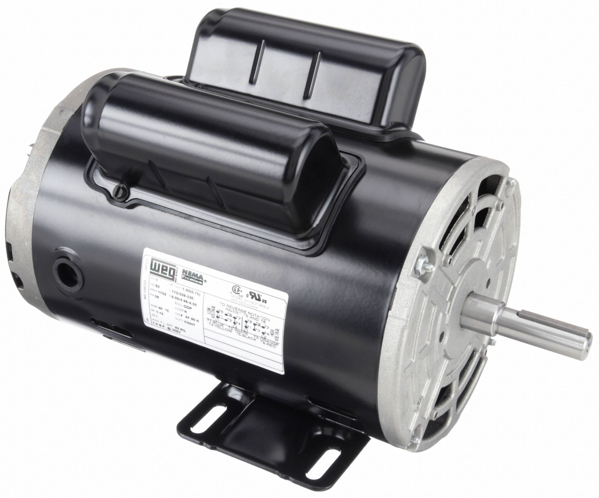 WEG General Purpose Motor: Open Dripproof, Rigid Base Mount, 1 HP, 1,750  Nameplate RPM, 56 Frame