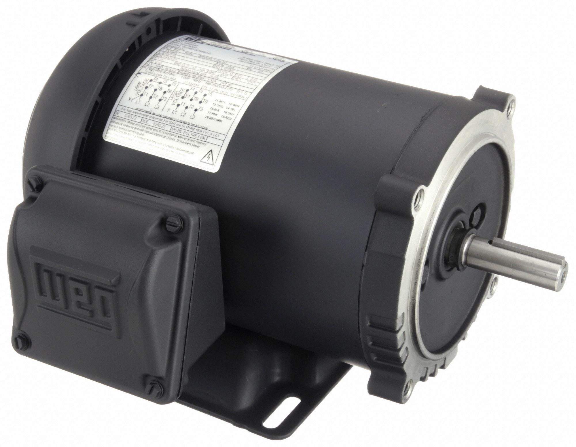 General Purpose Motor: Totally Enclosed Fan Cooled, Rigid Base Mount, 1 HP, 230/460V AC