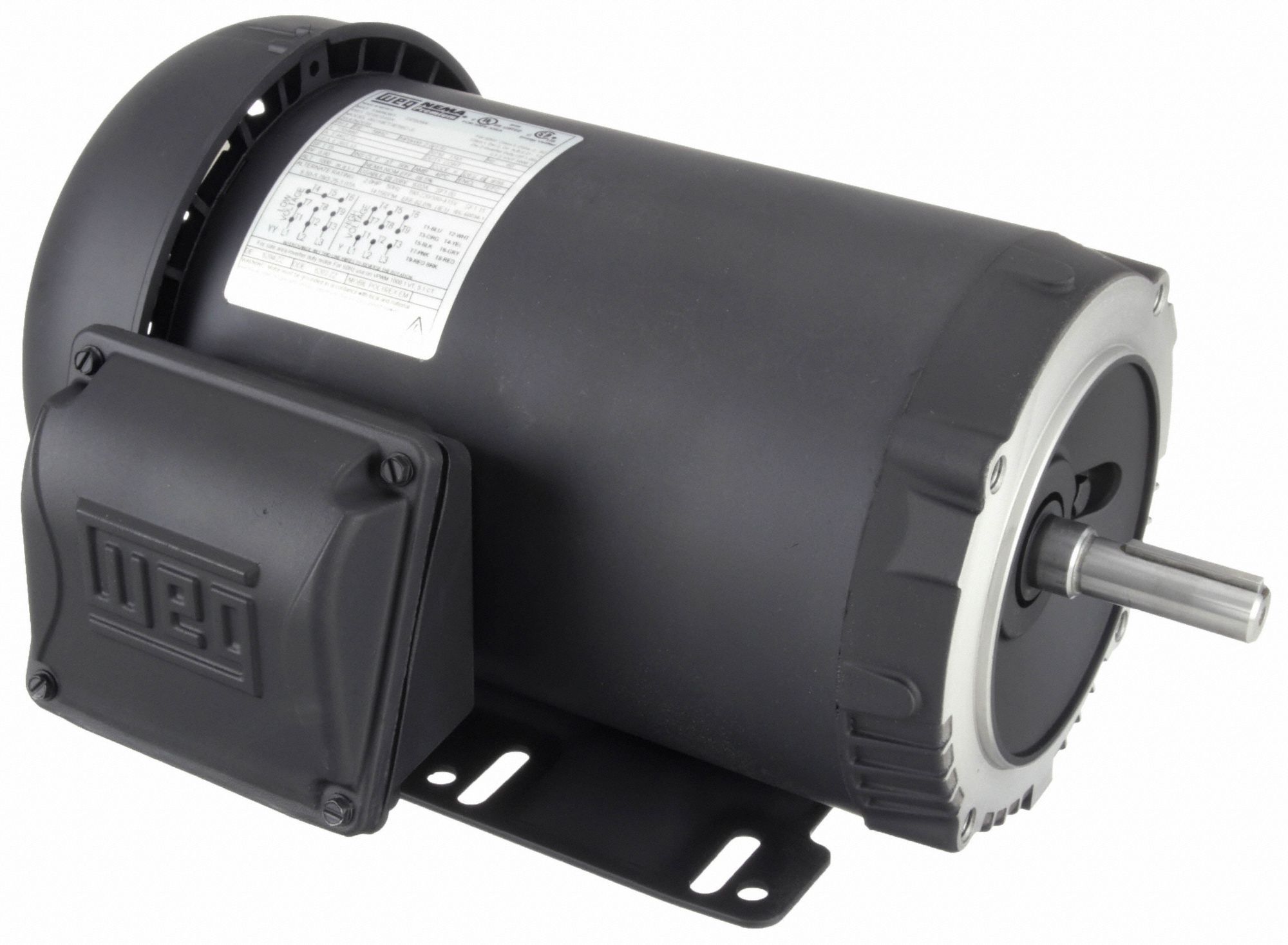 General Purpose Motor: Totally Enclosed Fan Cooled, Rigid Base Mount, 2 HP, 230/460V AC