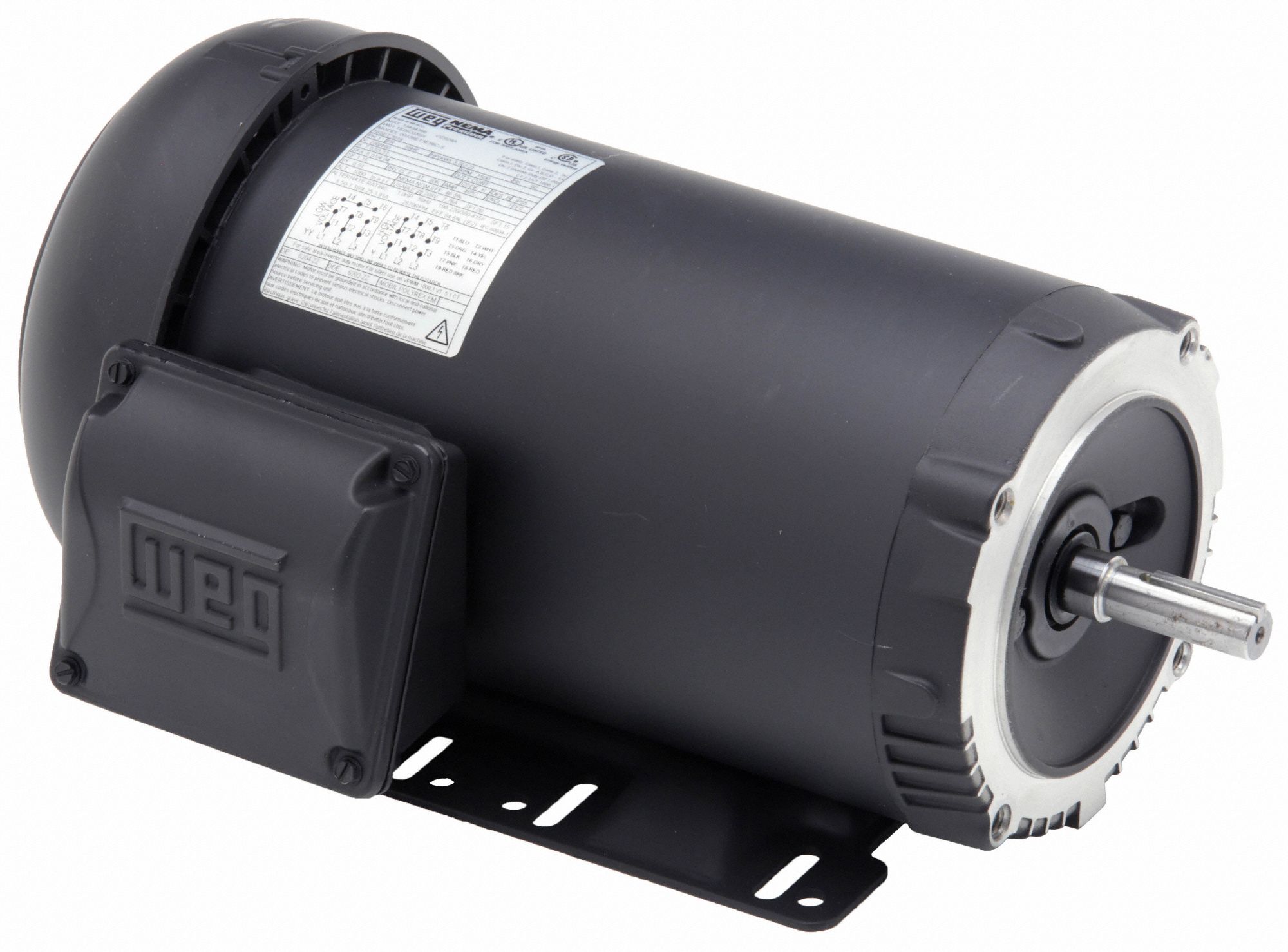 General Purpose Motor: Totally Enclosed Fan Cooled, Rigid Base Mount, 3 HP, 230/460V AC