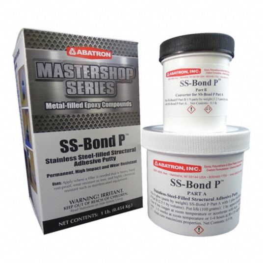 SS BOND P 1 lb Epoxy Putty with Temp. Range of 50° to 100°F, Gray 52YA02SSPK1L Grainger