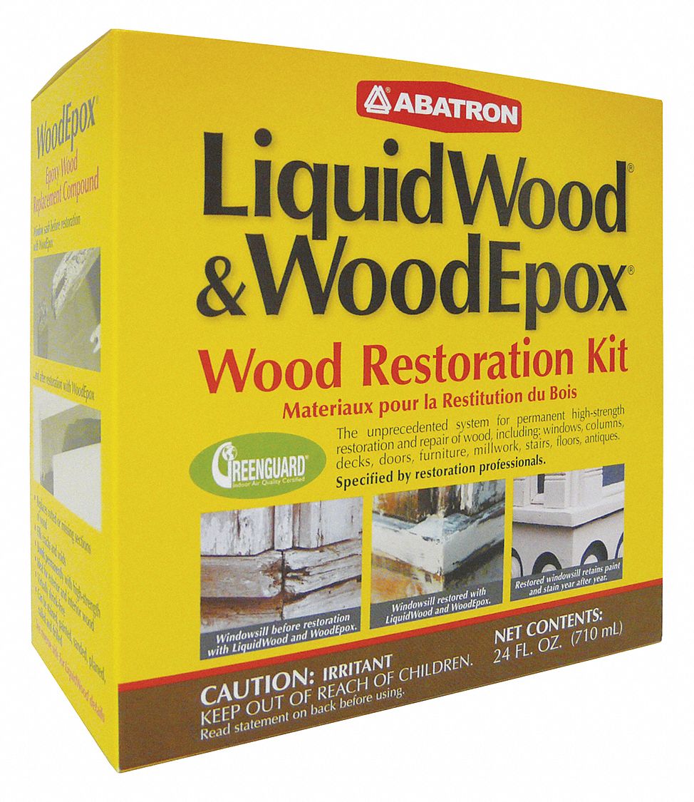 Wood Repair Kit: Epoxy Wood Hardener and Filler, 24 oz, with Temp. Range of 50° to 100°F