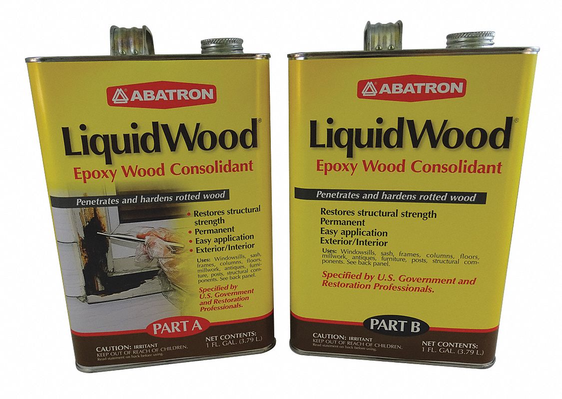 LIQUIDWOOD 2 gal Wood Hardener with Temp. Range of 50° to 100°F, Amber