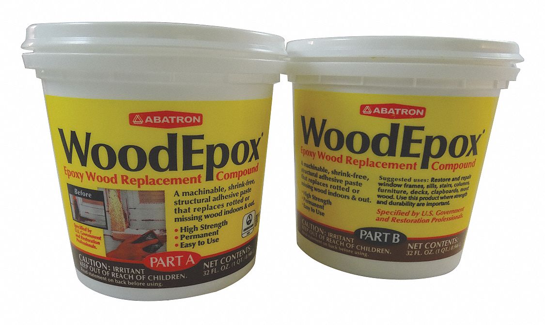 WOODEPOX, Epoxy, Light Wt, 2 qt Size, Wood Filler 52YA08WE2QKR