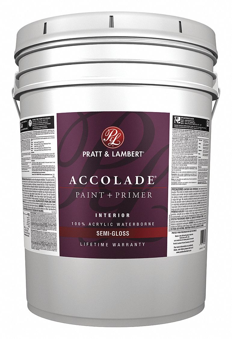 PRATT & LAMBERT SemiGloss Interior Paint, Latex, Khaki Beige, 5 gal