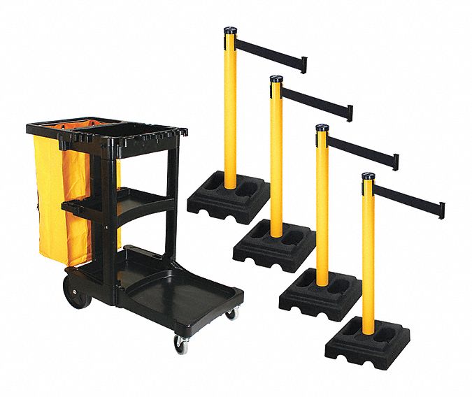 Barrier Systems, Post Yellow, 10 ft. Belt