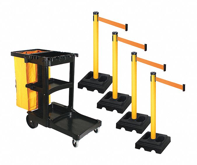 Barrier Systems, Post Yellow, 10 ft. Belt