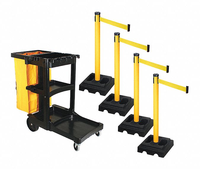 Barrier Systems, Post Yellow, 10 ft. Belt