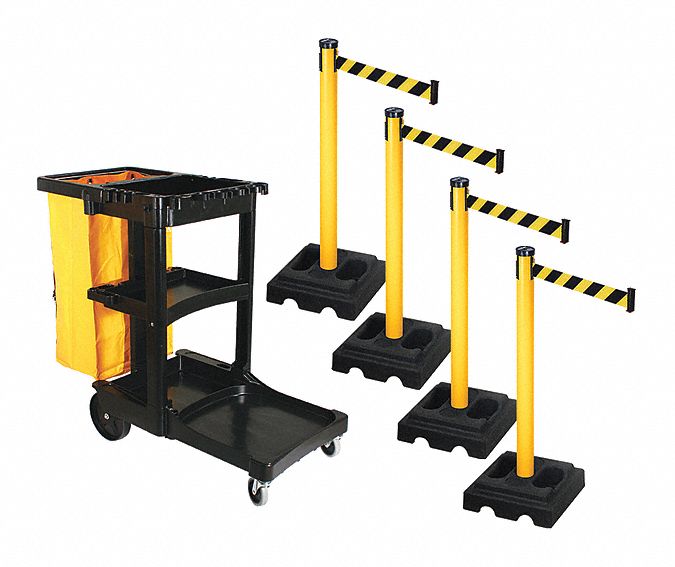 Barrier Systems, Post Yellow, 10 ft. Belt