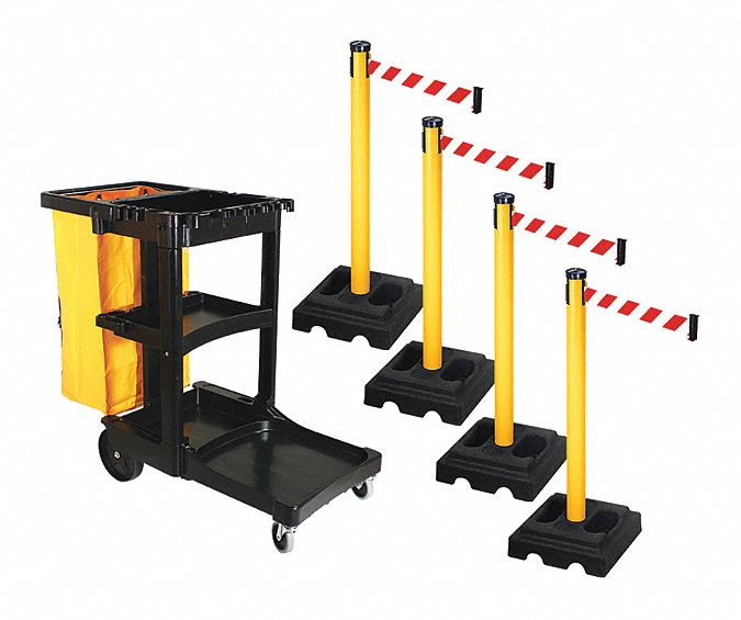Barrier Systems, Post Yellow, 10 ft. Belt