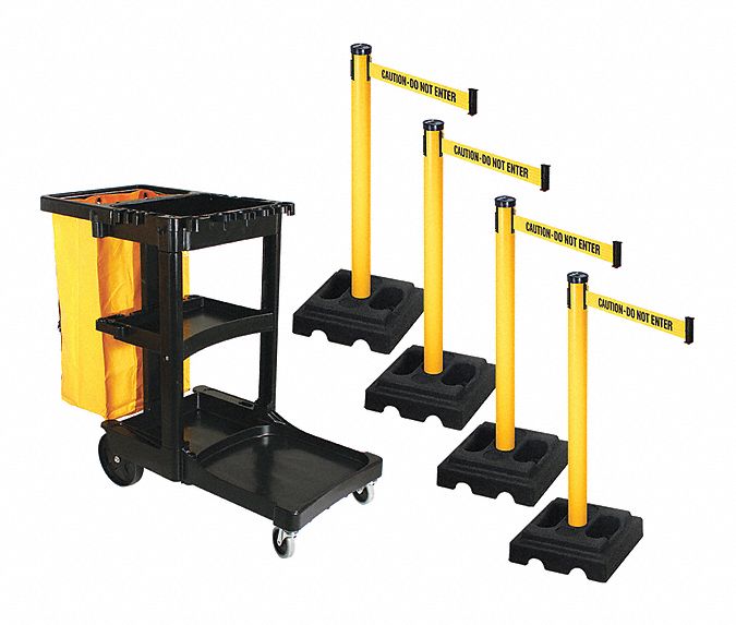 Barrier Systems, Post Yellow, 10 ft. Belt