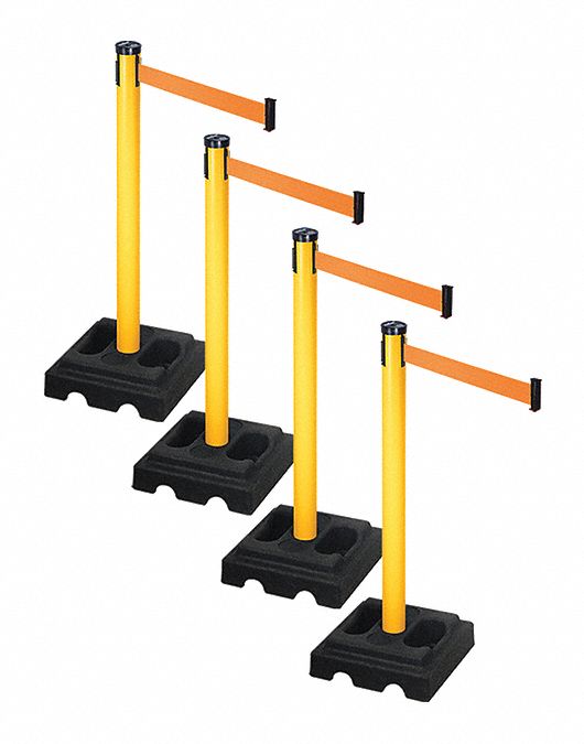 Barrier Systems, Post Yellow, 10 ft. Belt