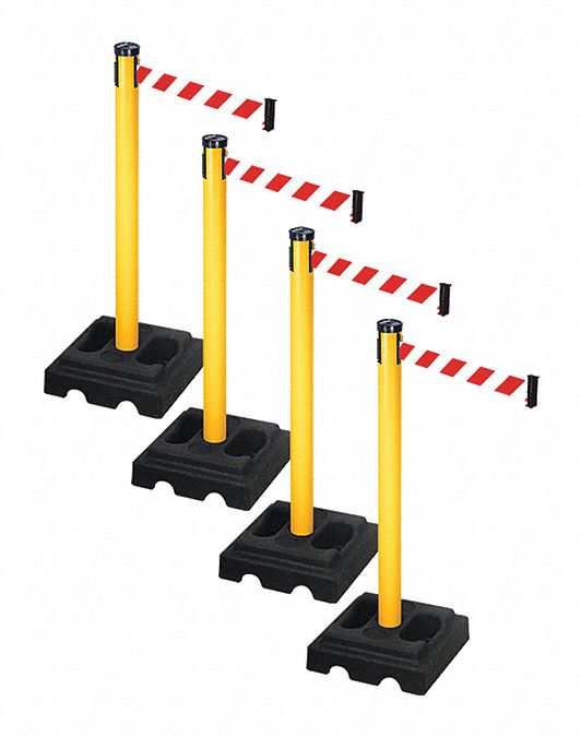 Barrier Systems, Post Yellow, 10 ft. Belt
