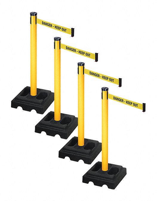 Barrier Systems, Post Yellow, 10 ft. Belt