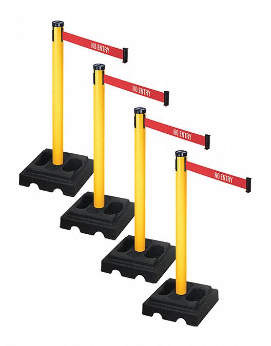 Barrier Systems, Post Yellow, 10 ft. Belt
