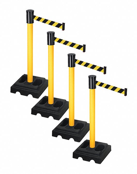 Barrier Systems, Post Yellow, 15 ft. Belt
