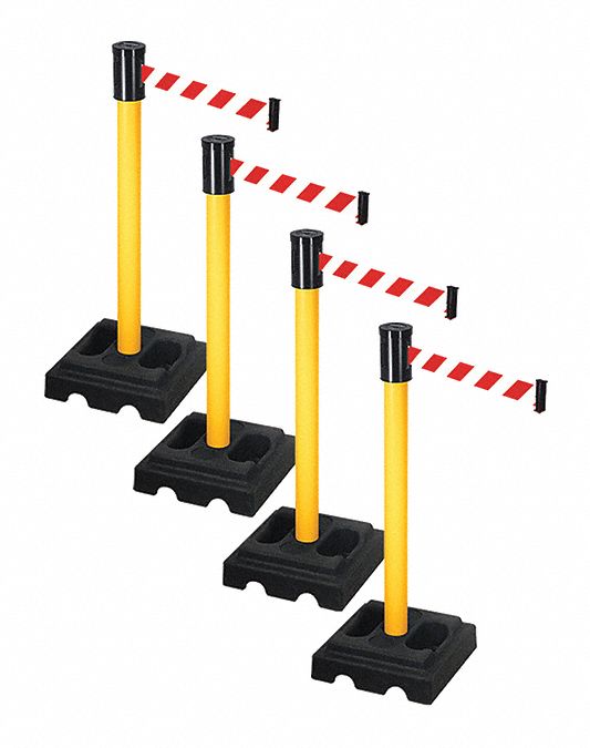 Barrier Systems, Post Yellow, 15 ft. Belt
