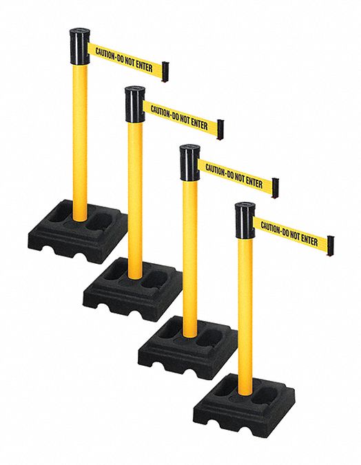Barrier Systems, Post Yellow, 15 ft. Belt