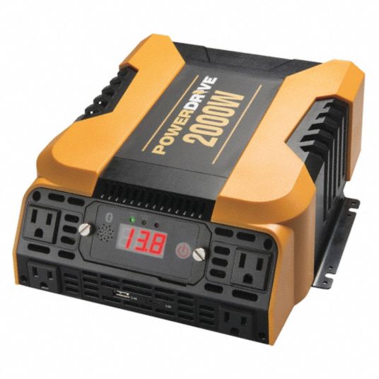 POWER DRIVE Inverter, 115VAC, 12.8VDC, 2000W 52YF67PD2000 Grainger