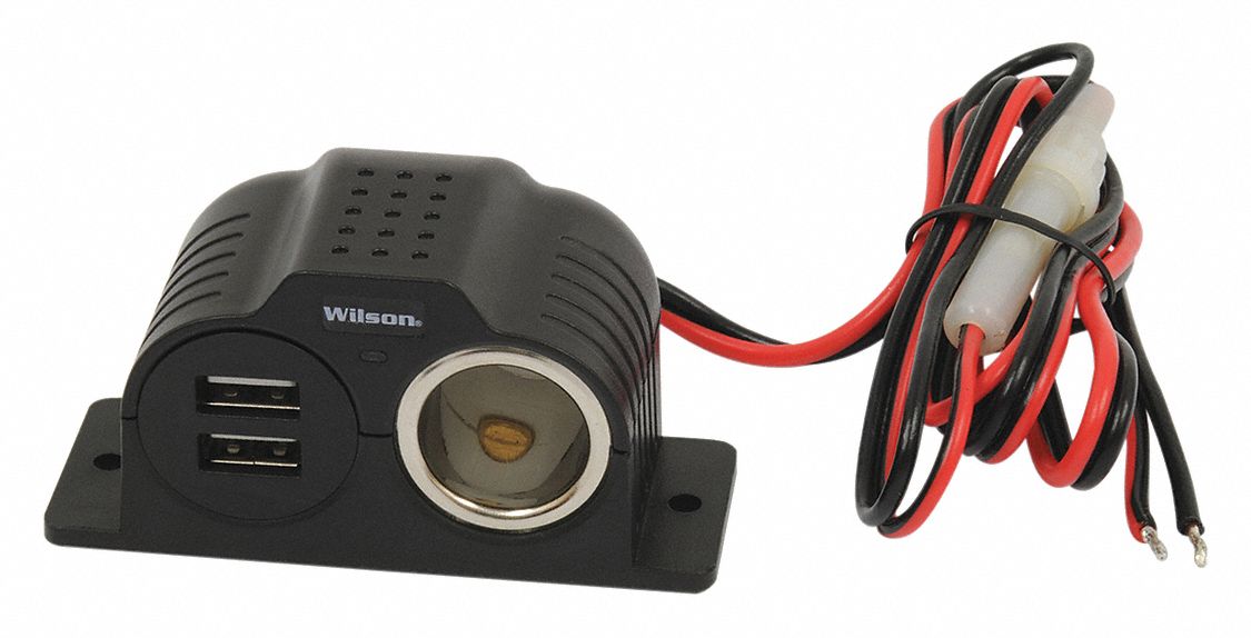 Power Adapter: Portable, 12V, 12 V DC, 3 1/2 in W x 2 in D x 1 3/4 in H