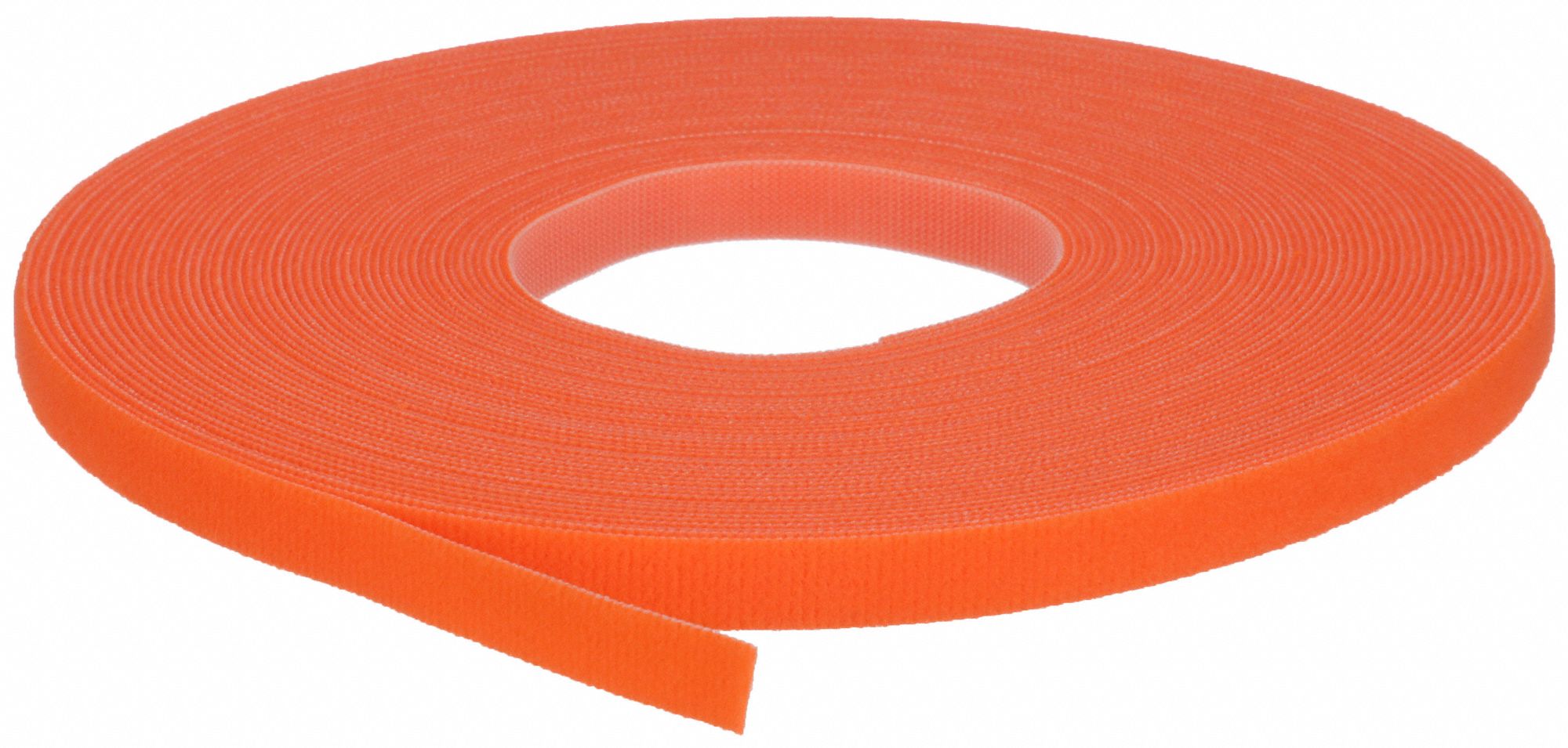 HOOK-AND-LOOP CABLE TIE ROLL, 75 FT L, 0.5 IN W, 29 LB TENSILE STRENGTH, ORANGE