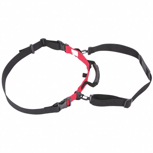 R&B FABRICATIONS Red/Black Turnout Gear Strap, Polypropylene, Includes ...