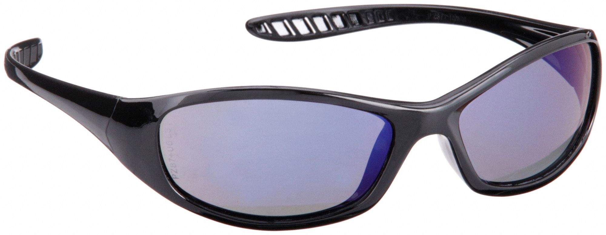 LUNETTES DE SÉCURITÉ, MONTURE INTÉGRALE, ENVELOPPANTE, NYLON/PC, ANTIRAYURES, NOIR/MIROIR NOIR, M, UNISEXE