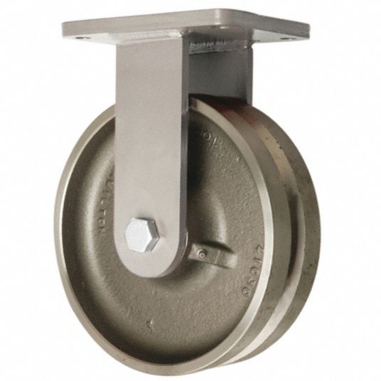 HAMILTON VGroove TrackWheel Plate Caster, Swivel, 3000 lb, 10 in