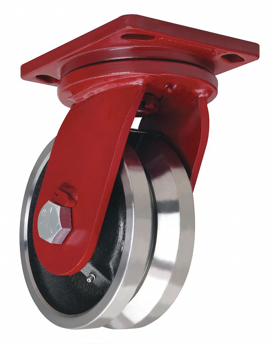 V-Groove Track-Wheel Plate Caster Swivel