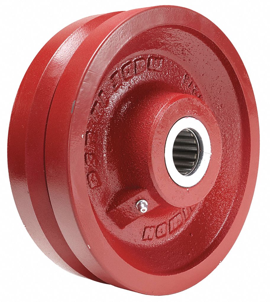 GRAINGER APPROVED VGroove Track Wheel, 10 in Wheel Dia., 2500 lb Load