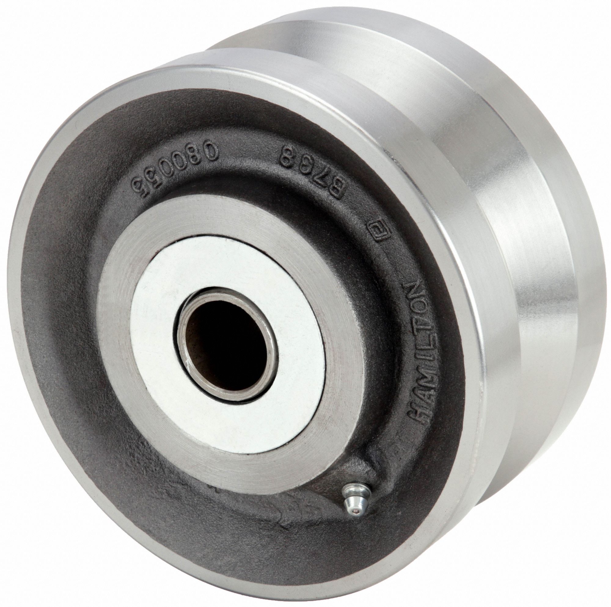 V-Groove Track Wheel: 6 in Wheel Dia., 3 in Wheel Wd, 4500 lb, 1 in For Axle Size