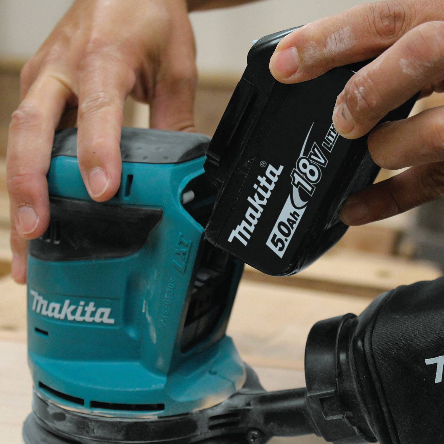 MAKITA Cordless Sander, 18V, 5" Size, 2.2 lb. 52YW81XOB01T Grainger