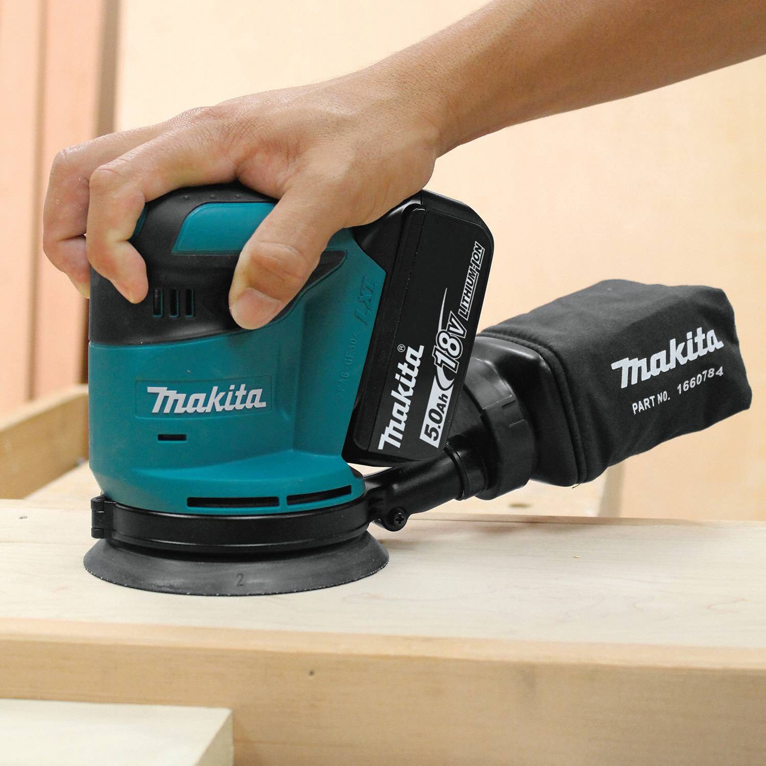 MAKITA Cordless Sander, 18V, 5" Size, 2.2 lb. 52YW81XOB01T Grainger