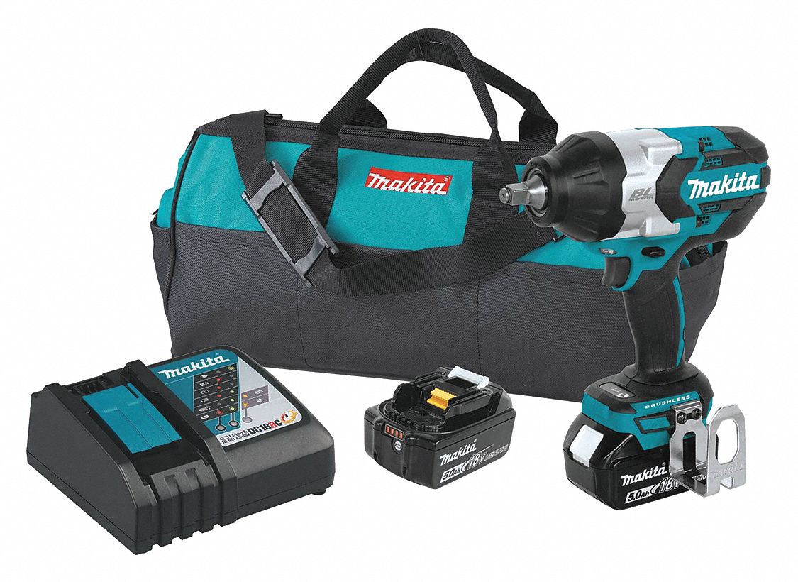 Impact Wrench: 1/2 in Drive Size, 740 ft-lb Fastening Torque, 1, 180 ft-lb Breakaway Torque