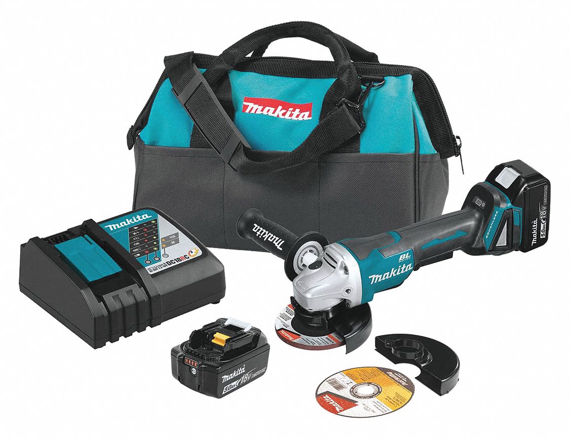 MAKITA Cordless, Angle Grinder, 5 in Wheel Diameter, 18V DC 401Z50XAG11T Grainger