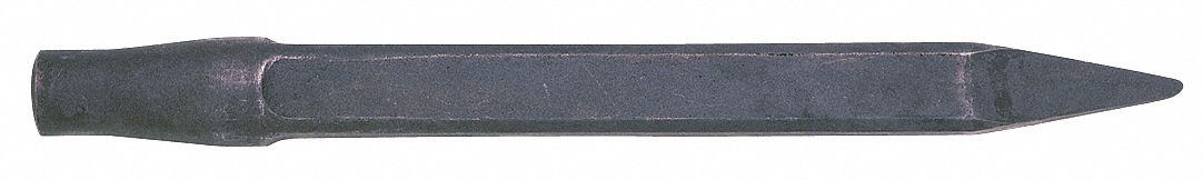 Chisel: 0.89 in Shank Size, Square, Round, 7/8 in Chisel Tip Wd, 455 mm Overall Lg