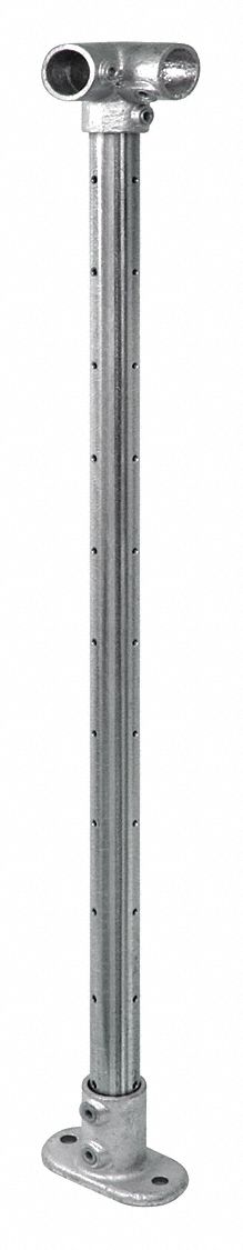 Cable Rail Corner Post: Steel, 4 in x 2 in, Round, 1 43/64 in Overall Lg, Silver