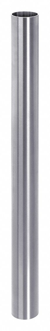 Connecting Rail: 72 in Overall Lg, Silver, Stainless Steel