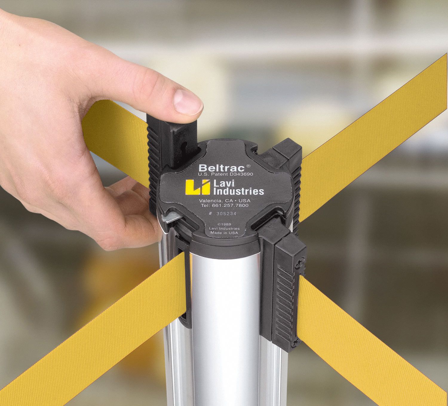 LAVI Retractable Belt Barrier, Yellow/Black, None 52YX99503010WB/SF