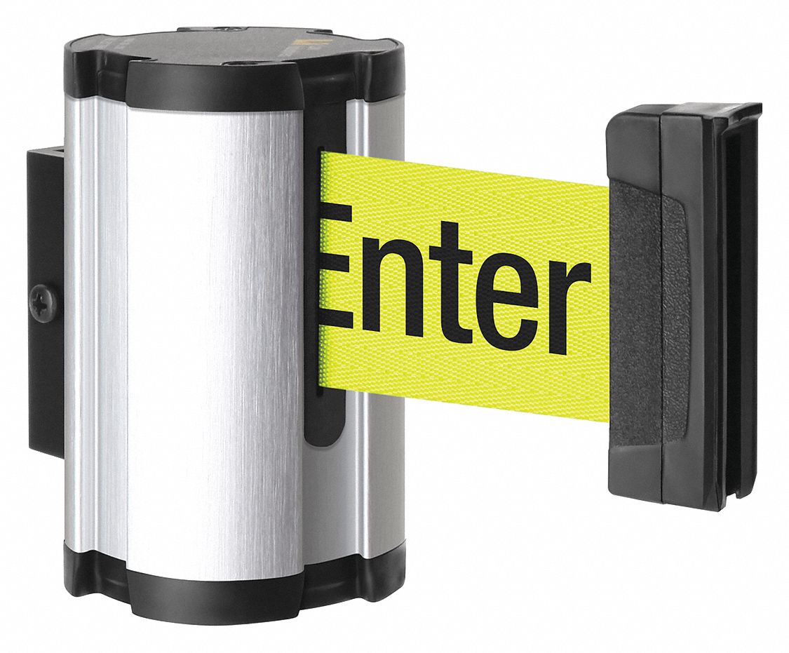 Retractable Belt Barrier, Brushed Nickel