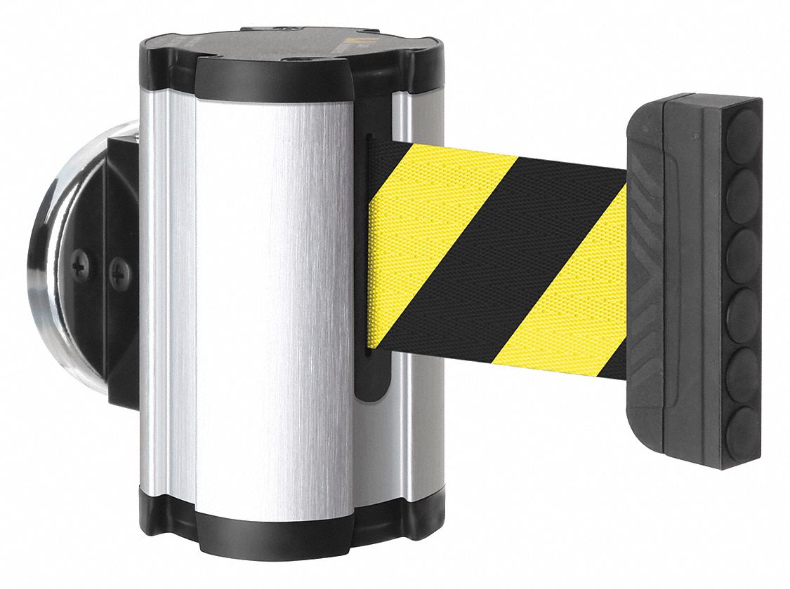 Retractable Belt Barrier, Brushed Nickel