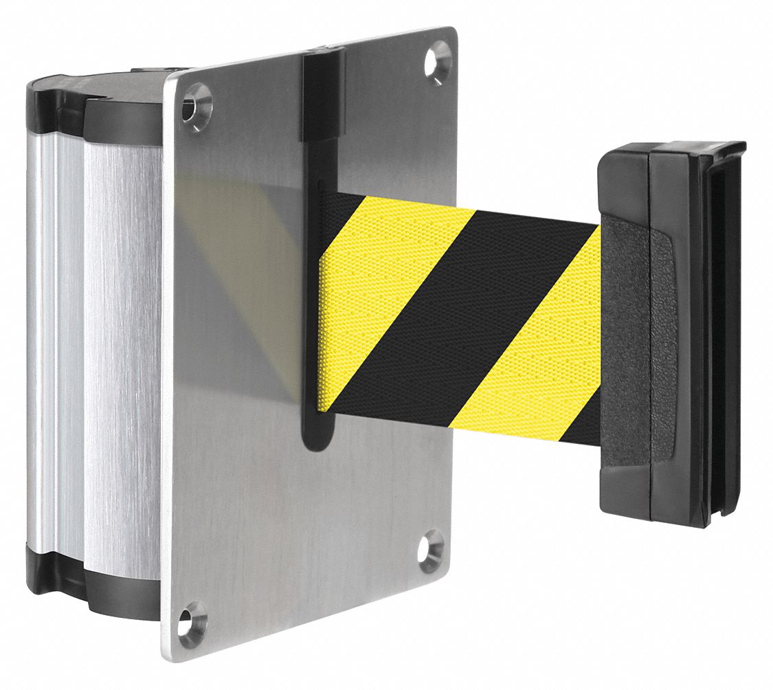 Retractable Belt Barrier, Brushed Nickel