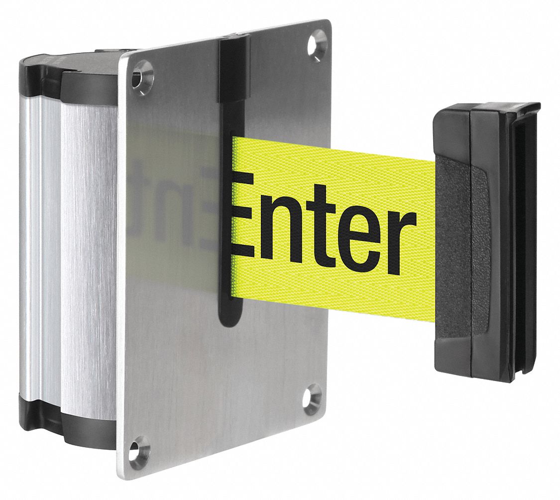 Retractable Belt Barrier, Brushed Nickel