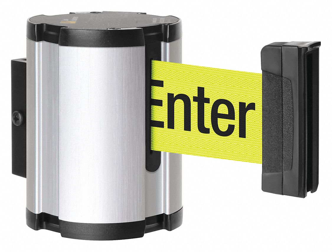 Retractable Belt Barrier, Brushed Nickel