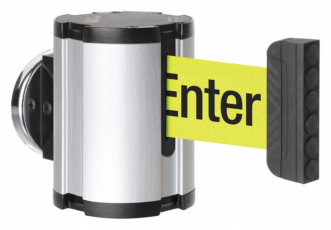 Retractable Belt Barrier, Brushed Nickel