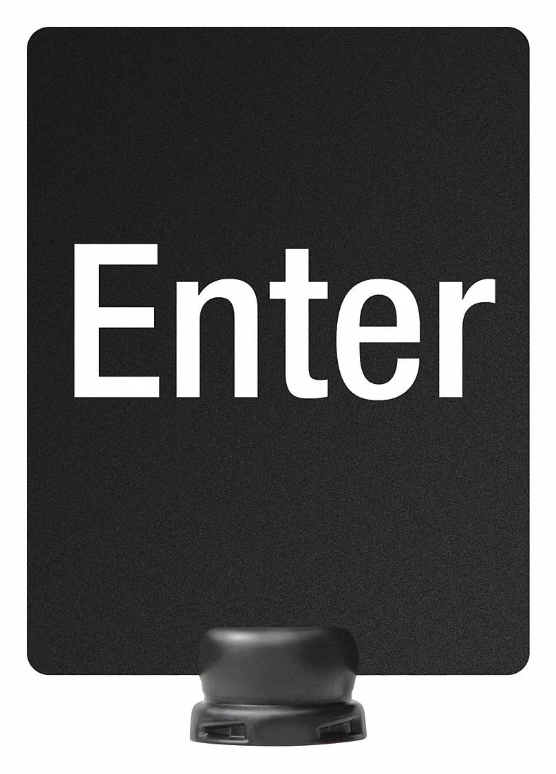 Sintra Sign: Black, Enter Message, 11 in Overall Lg, 8 1/2 in Overall Wd