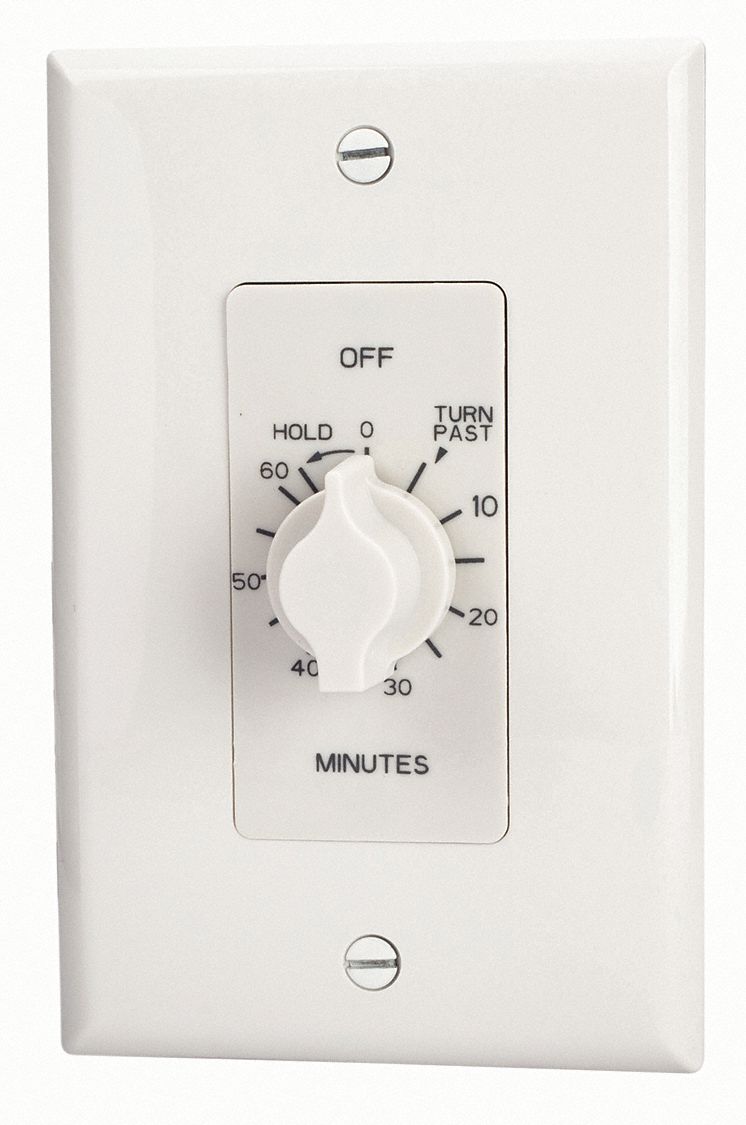 SPRING-WOUND TIMER, SPDT CONTACT FORM, WHITE, PLASTIC