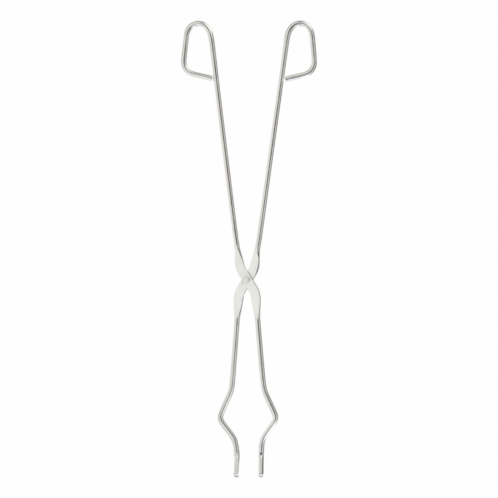Crucible Tongs: 20 in Overall Lg, Stainless Steel, Uncoated, 1 in Tip Lg, Crucibles/Dishes